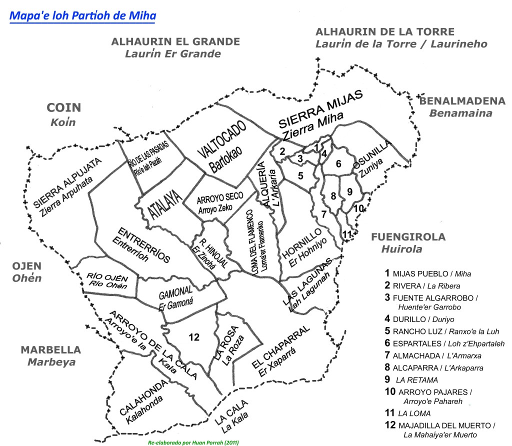 Mapa lindeh de partioh de Miha